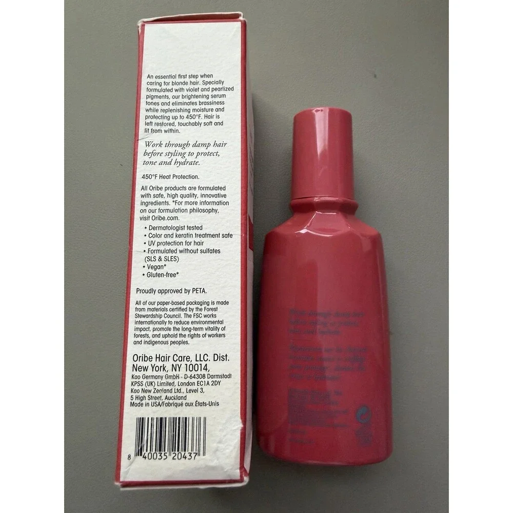 Oribe Bright Blonde Priming Serum 3.4 fl oz 450°F Heat Protect